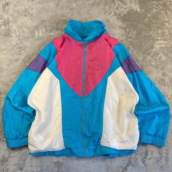 Other Jackets & Blazers - Vintage Casual Isle Tricolor Windbreaker Blue Pink White Sportswear B20(J)g